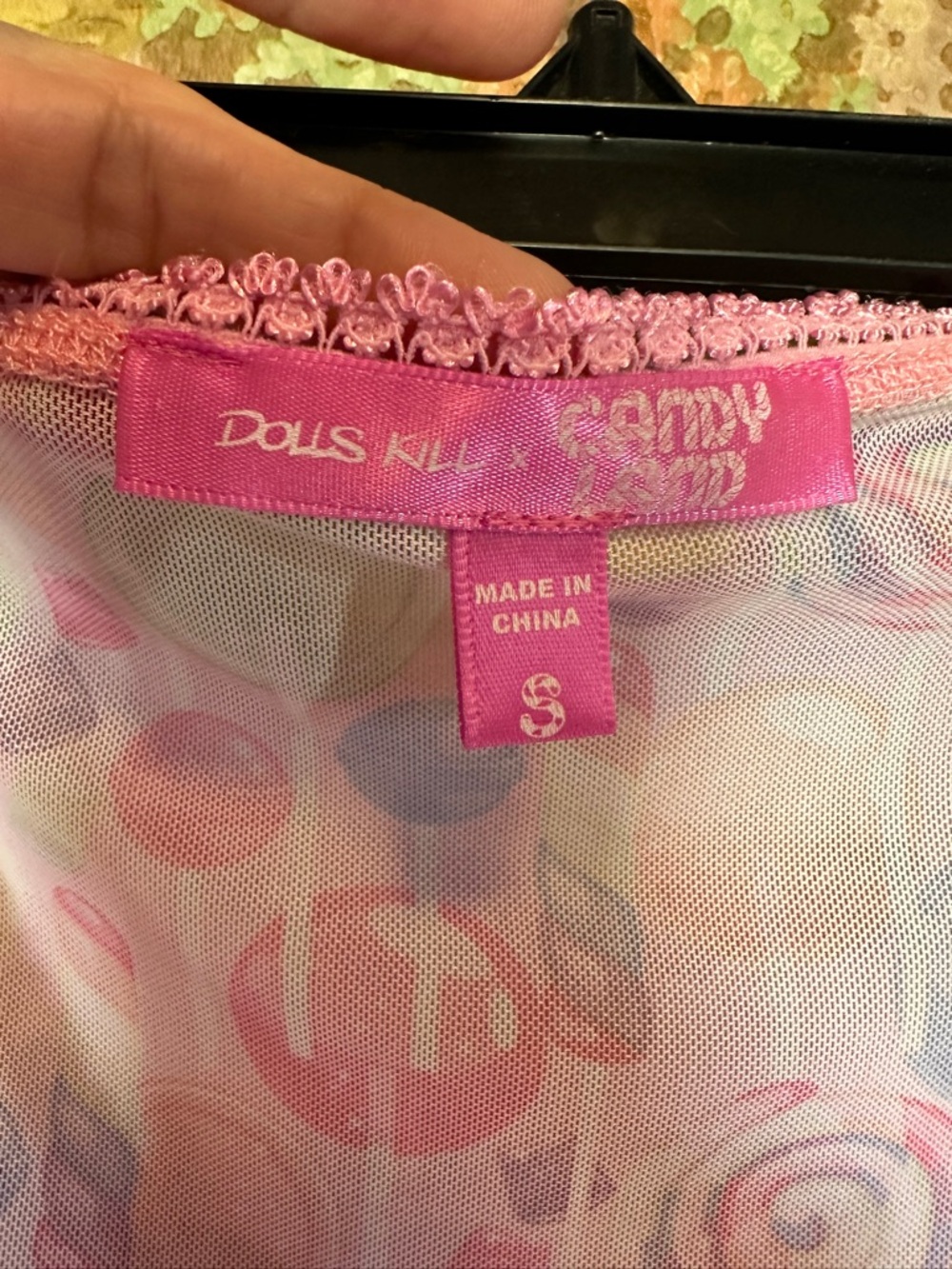 Dolls Kill x Candy Land bell sleeve mesh shirt - Picture 7 of 8